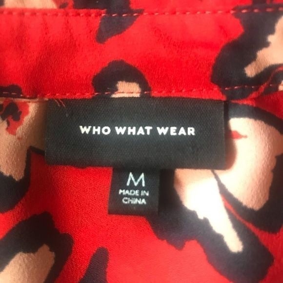 WHO WHAT WEAR Top Sleeveless Button-Down Red/Black/White Size M - Picture 8 of 8